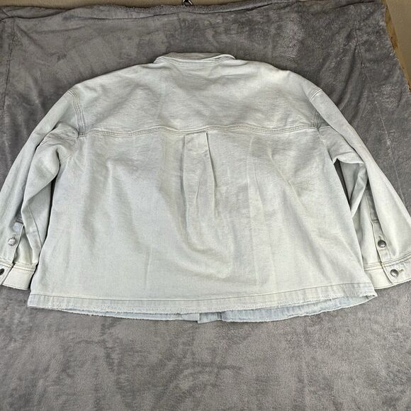 Lane Bryant Jean Jakcet Women's 16 Light Wash LS Collared Button Up Light Weight - Picture 15 of 16